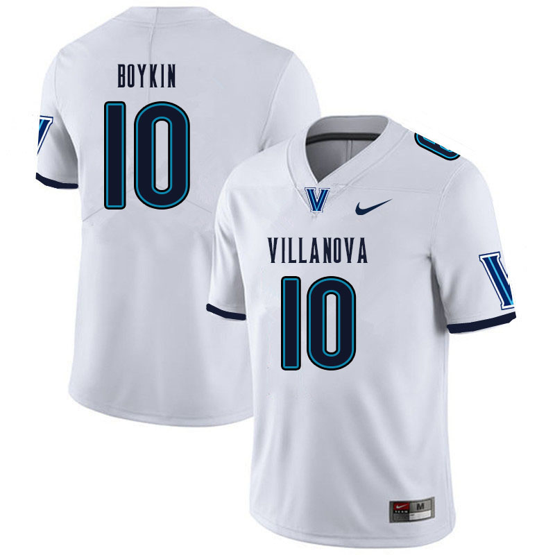 Men #10 Dez Boykin Villanova Wildcats College Football Jerseys Sale-White - Click Image to Close